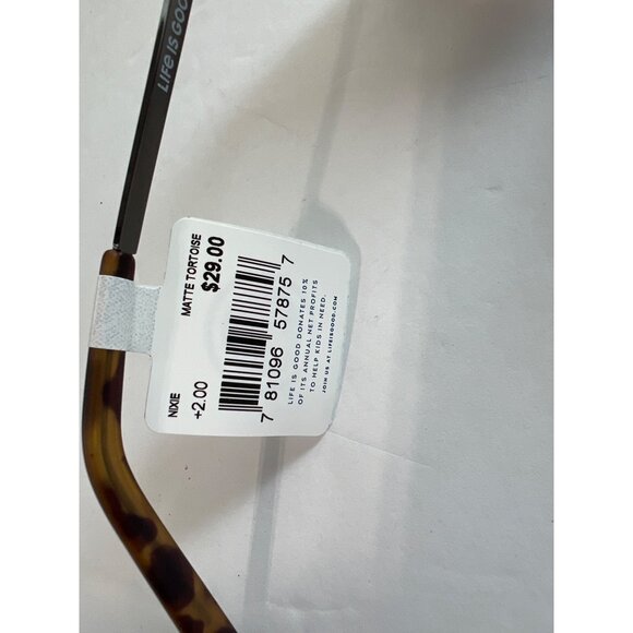 Life is Good Nixie Oval Reading Glasses +2.00 UVA UVB Protection Tortoise NEW - Picture 3 of 5